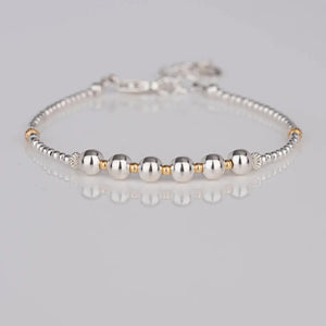 Sterling Silver 60th Birthday Bracelet – Elegant 6 Bead Milestone Jewelry Gift for Her.