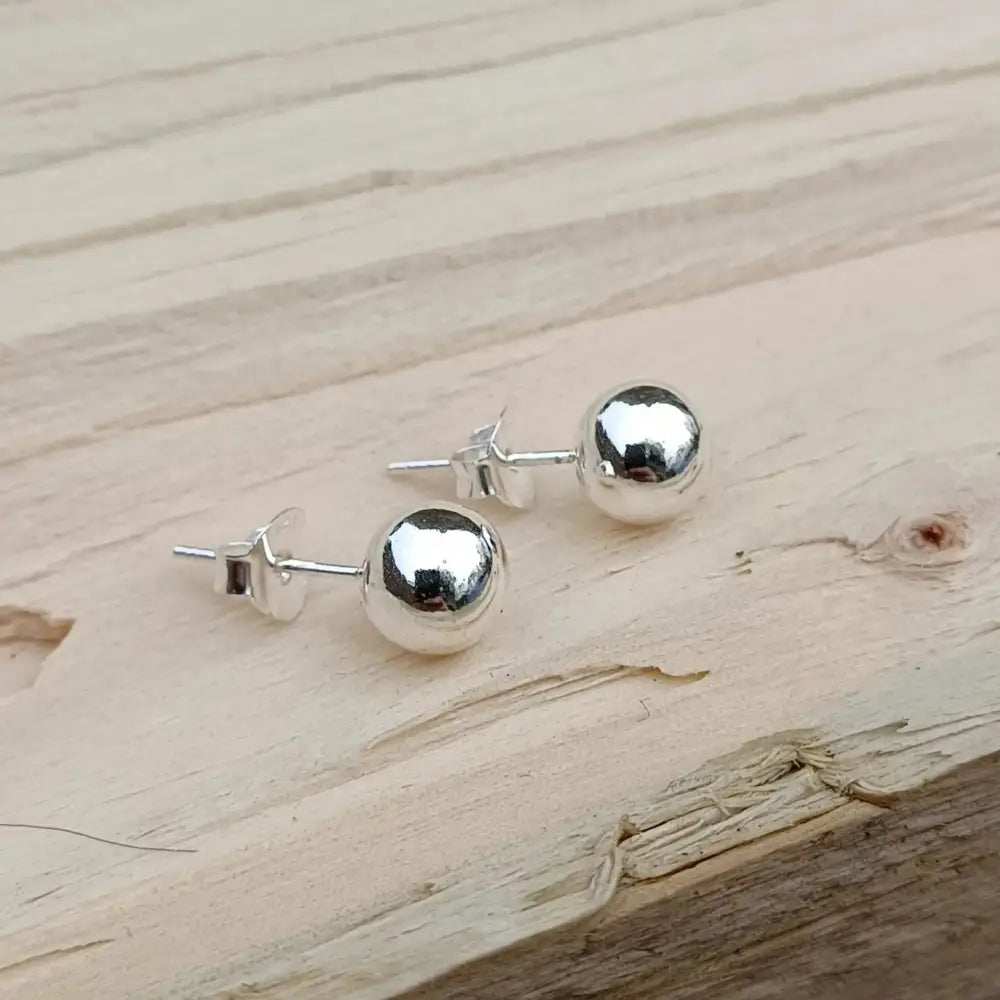 Sterling Silver 8Mm Ball Stud Earrings