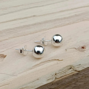 Sterling Silver 8Mm Ball Stud Earrings