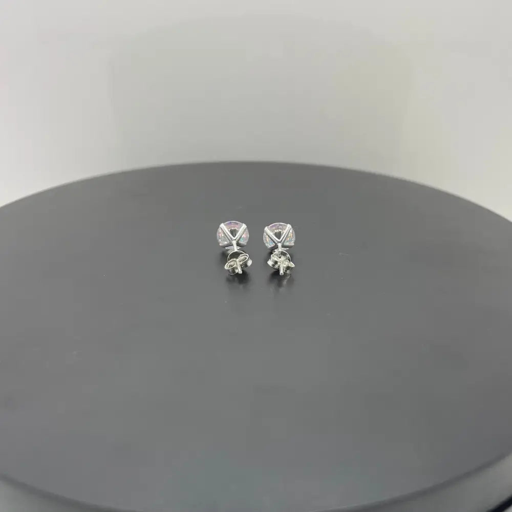 Sterling Silver Aurora Borealis Stud Earrings, Cubic Zirconia