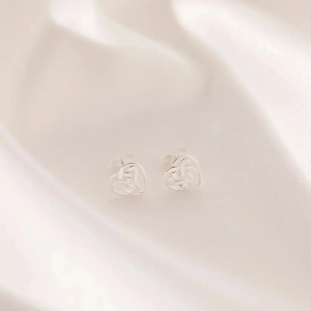 Sterling Silver Celtic Heart Earrings for Women | Enchanting Celtic Earrings | 8 Mm | Perfect Gift for Her & Symbol of Love | Gift Boxed