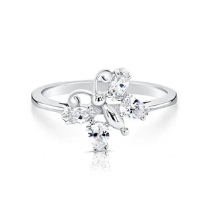 Sterling Silver CZ Birthstone Butterfly Ring – Personalized Sparkle for Birthdays, Mother’s Day & Special Gifts.