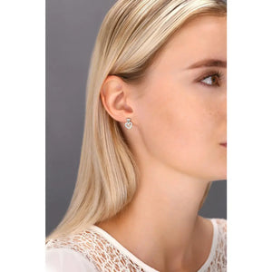 Sterling Silver CZ Heart Dangle Earrings - Sparkling Elegance for Every Occasion.