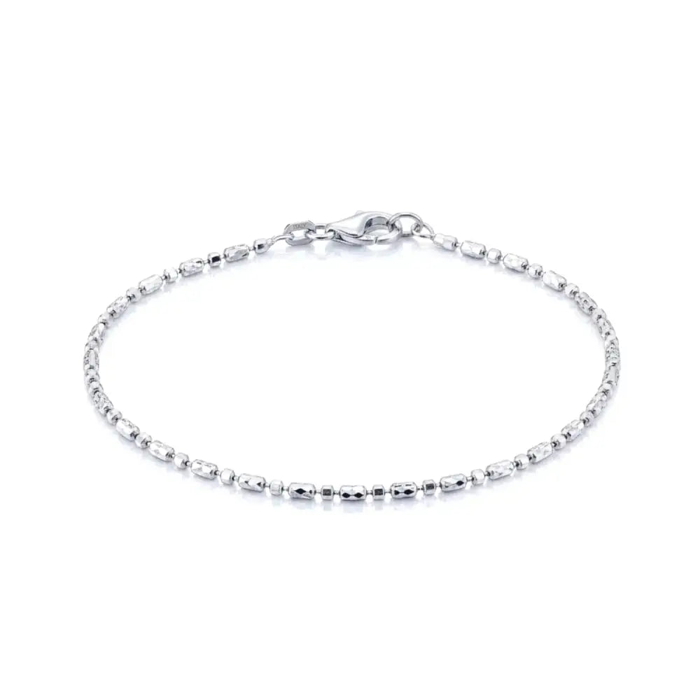 Sterling Silver Diamond-Cut Bead Bracelet