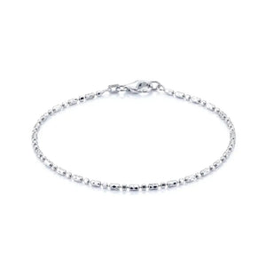 Sterling Silver Diamond-Cut Bead Bracelet