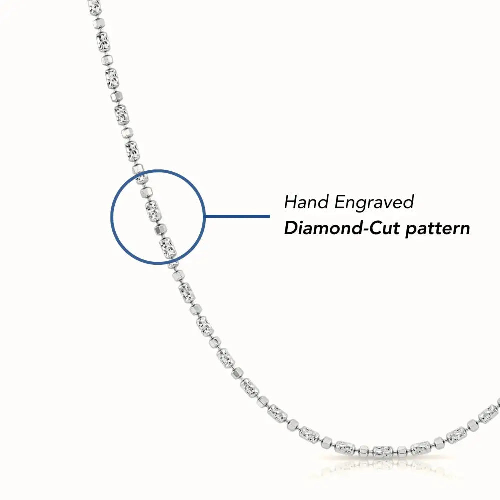 Sterling Silver Diamond-Cut Bead Bracelet