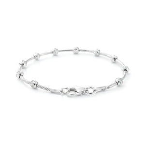 Sterling Silver Diamond-Cut Moon Bracelet