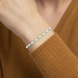 Sterling Silver Fire Opal Adjustable Bracelet