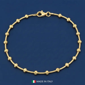 Sterling Silver Gold Plated Diamond-Cut Moon Bracelet
