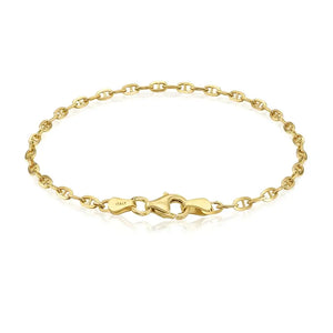 Sterling Silver Gold Plated Mariner Link Bracelet