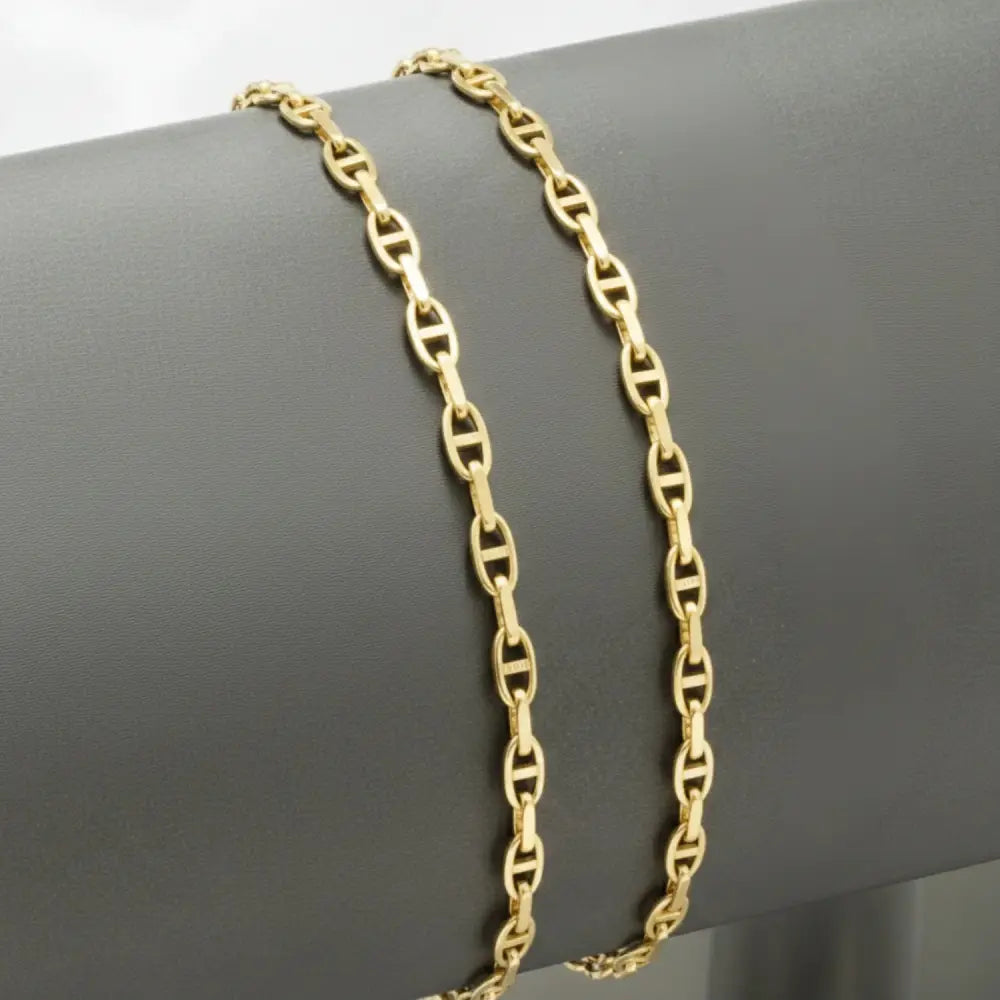 Sterling Silver Gold Plated Mariner Link Bracelet