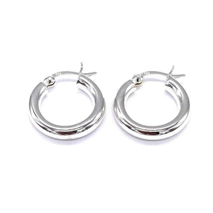 Sterling Silver Hoop Earrings 4Mm Thick Chunky 16 18 20 25 30 35Mm Diameter