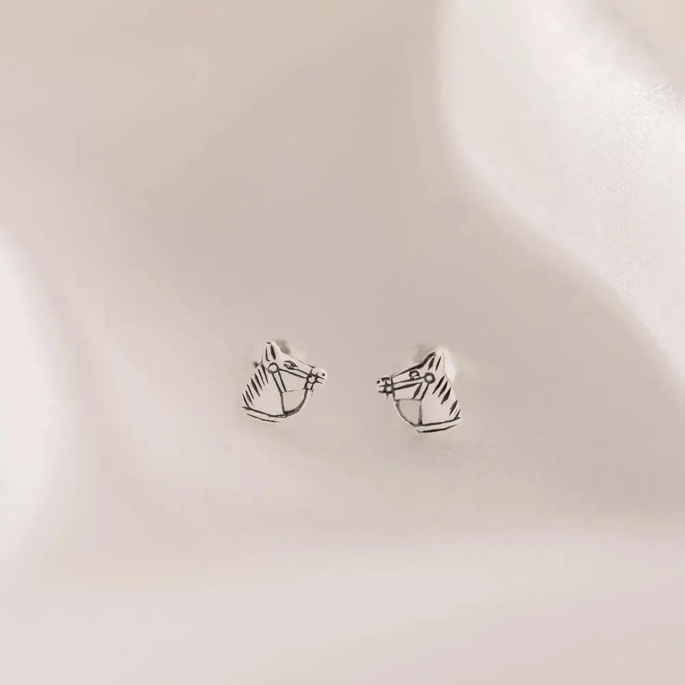 Sterling Silver Horse Stud Earrings | 7Mm Horse Earring | Charming Animal Jewellery | Perfect Horse Lovers Gift & Equestrian Accessory