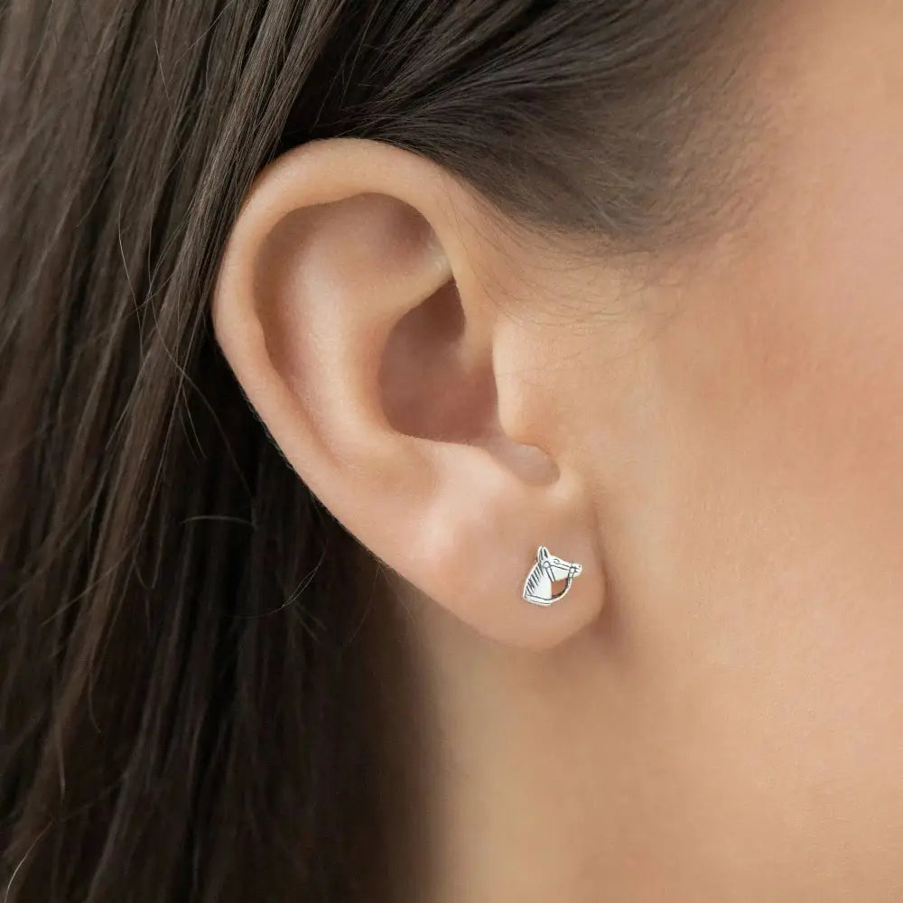 Sterling Silver Horse Stud Earrings | 7Mm Horse Earring | Charming Animal Jewellery | Perfect Horse Lovers Gift & Equestrian Accessory