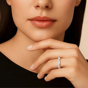 Sterling Silver Infinity Crossover Ring with Sparkling Cubic Zirconia – Perfect Gift of Eternal Love for Her on Anniversaries & Everyday Elegance.