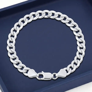 Sterling Silver Italian Curb Link Bracelet, Lobster Lock