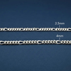 Sterling Silver Italian Figaro Chain Bracelet