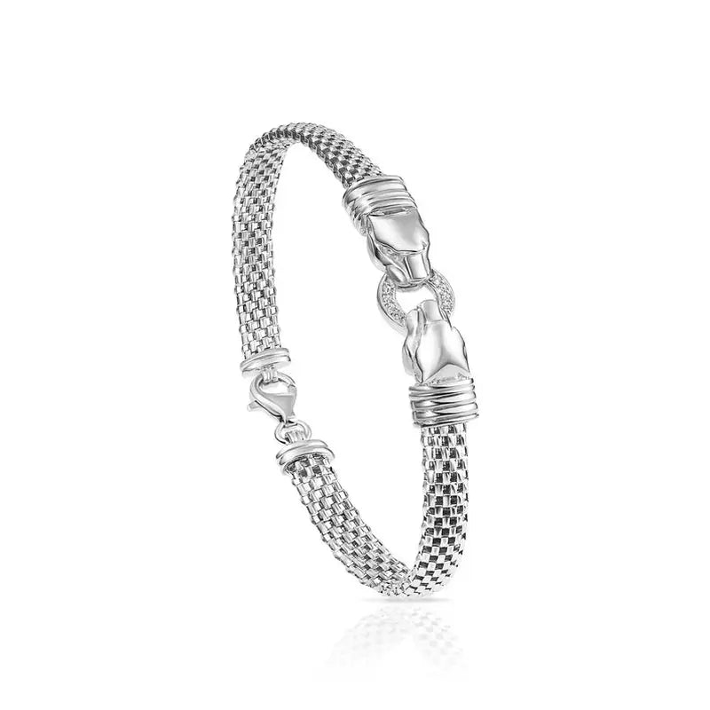 Sterling Silver Italian Jaguar Bracelet, 7.5In