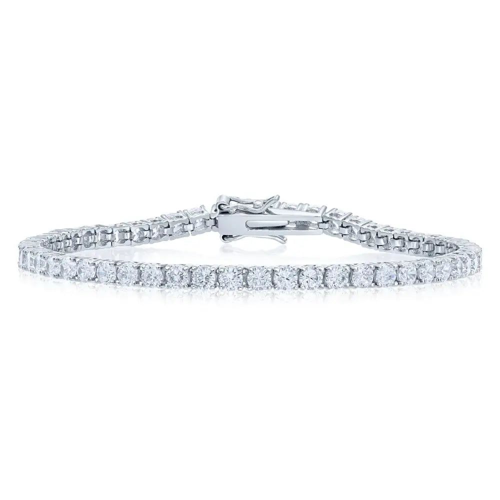 Sterling Silver Simulated Diamond Tennis Bracelet