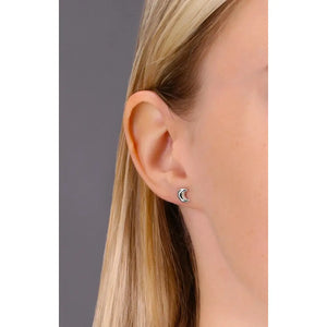 Sterling Silver Small Moon Crescent Studs