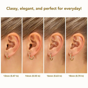 Stunning 10K Yellow Gold Hand-Engraved Diamond-Cut Hoop Earrings - Made in the USA!.
