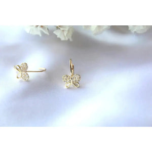Stunning 14K Gold Butterfly Leverback Earrings - Exquisite Handmade Dangle Jewelry Gift for Her.