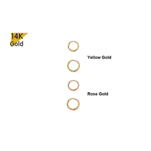 Stunning 14K Solid Gold Minimalist Hoop Earrings - Elegant and Versatile, Available as Single or Pair.