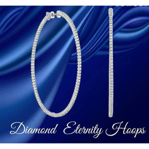 Stunning 14K White Gold 2.06 Carat Diamond Hoop Earrings - Elegance Redefined!