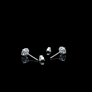 Stunning 14K White Gold Lab-Created Diamond Stud Earrings - Elegant Push Back Basket Design, 0.25 to 8.00 Ct Sizes Available.