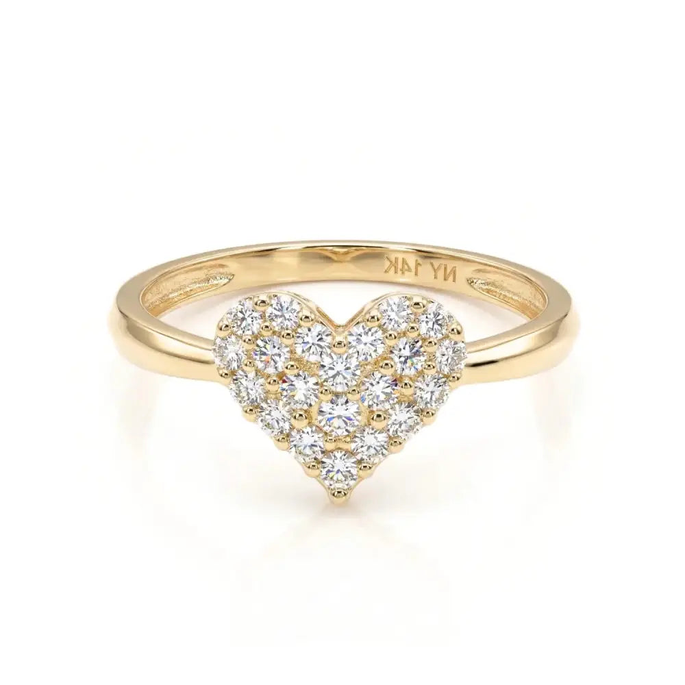 Stunning 14K Yellow Gold Diamond Heart Ring 0.31Ctw – Perfect Romantic Gift for Her, Anniversaries & Everyday Elegance.