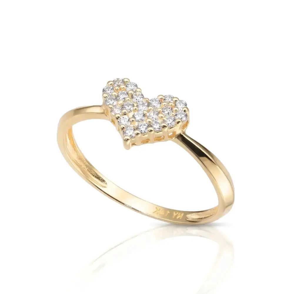 Stunning 14K Yellow Gold Diamond Heart Ring 0.31Ctw – Perfect Romantic Gift for Her, Anniversaries & Everyday Elegance.