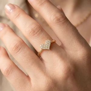 Stunning 14K Yellow Gold Diamond Heart Ring 0.31Ctw – Perfect Romantic Gift for Her, Anniversaries & Everyday Elegance.
