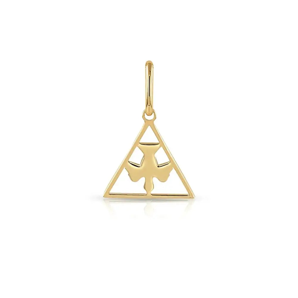 Stunning 14K Yellow Gold Flying Bird Triangle Pendant Necklace - Perfect 18" Gift!.