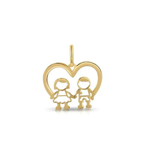 Stunning 14K Yellow Gold Heart Pendant Necklace for Boys & Girls.