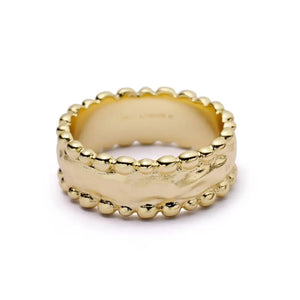 Stunning 18Ct Gold-Plated Amulet Band Ring.