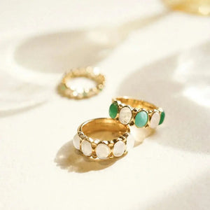Stunning 18Ct Gold Plated Bold Mixed Gemstone Ring.