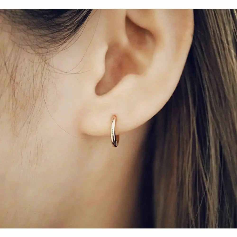 Stunning 18K Solid Gold 10mm Hoop Huggie Earrings – Perfect for Every Occasion!.