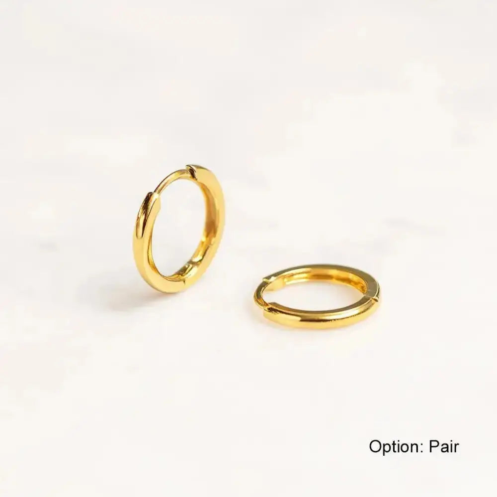 Stunning 18K Solid Gold 10mm Hoop Huggie Earrings – Perfect for Every Occasion!.
