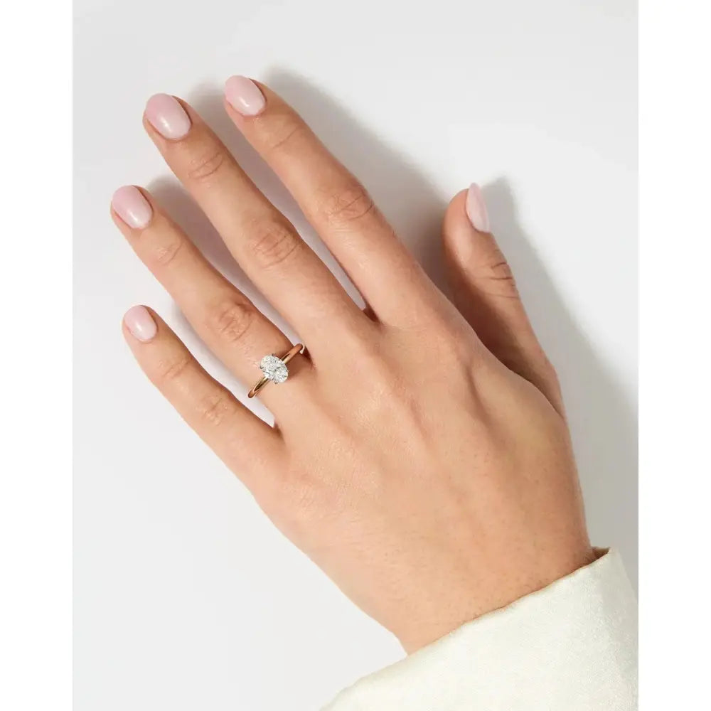 Stunning 2.08 Carat Oval Lab Diamond Cloud Solitaire Ring.