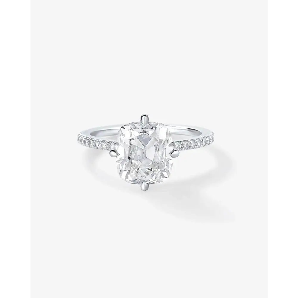 Stunning 2.08ct Old Mine Natural Diamond in Whisper Thin® Pavé Hidden Halo Setting.