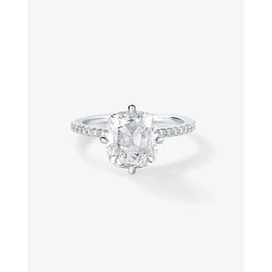 Stunning 2.08ct Old Mine Natural Diamond in Whisper Thin® Pavé Hidden Halo Setting.