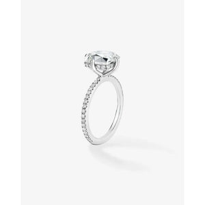 Stunning 2.08ct Old Mine Natural Diamond in Whisper Thin® Pavé Hidden Halo Setting.