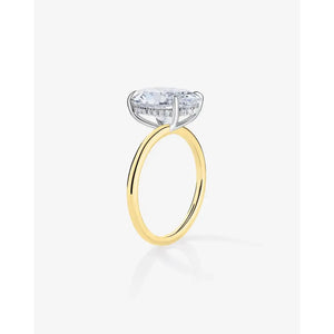 Stunning 2.13ct Oval Lab Diamond Hidden Halo Engagement Ring in Ultra Thin 14K Gold.