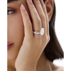 Stunning 2.57 Carat Oval Lab Diamond with Whisper Thin® Hidden Halo Setting.