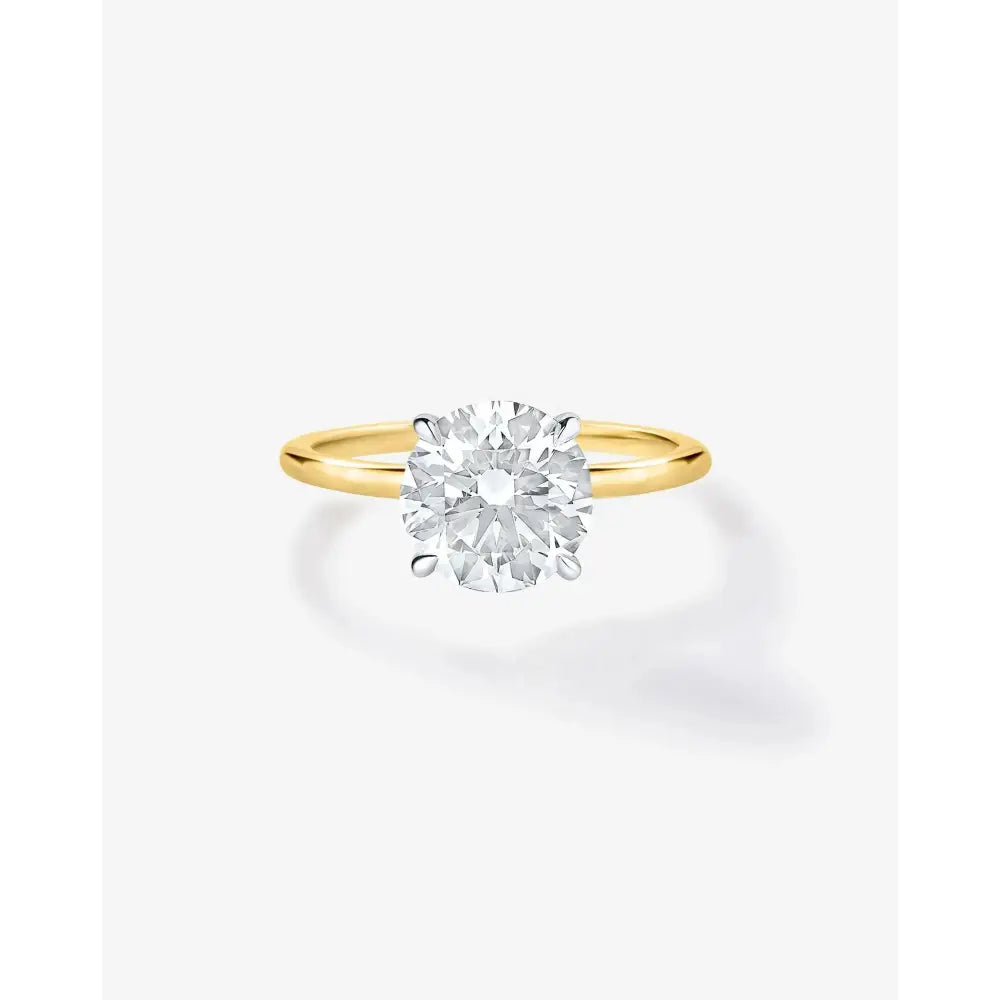 Stunning 2.72ct Round Lab Diamond Engagement Ring – Elegant Ultra Thin 14K Gold Solitaire.