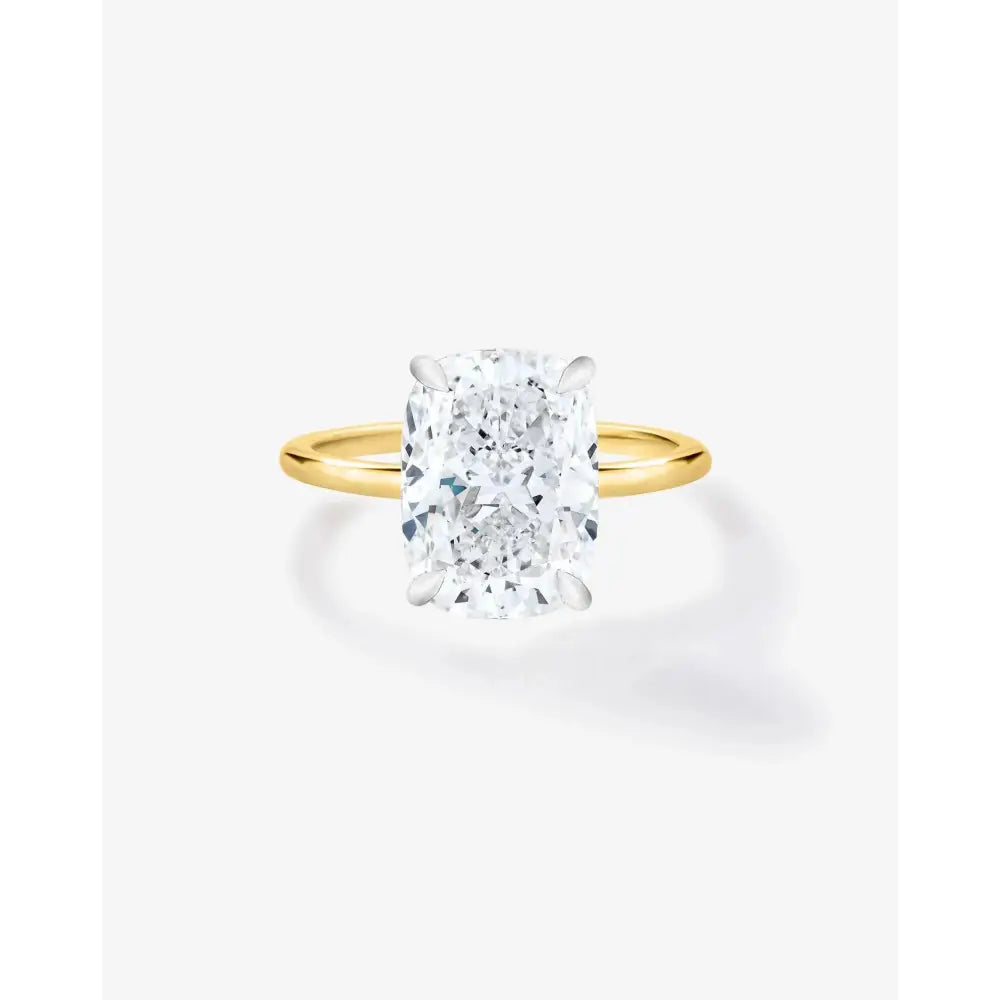 Stunning 3.15 Carat Cushion Lab Diamond with Whisper Thin® Hidden Halo Setting.