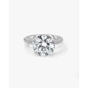 Stunning 3.18 Carat Round Lab Diamond in Elegant Pavé Cloud Setting.