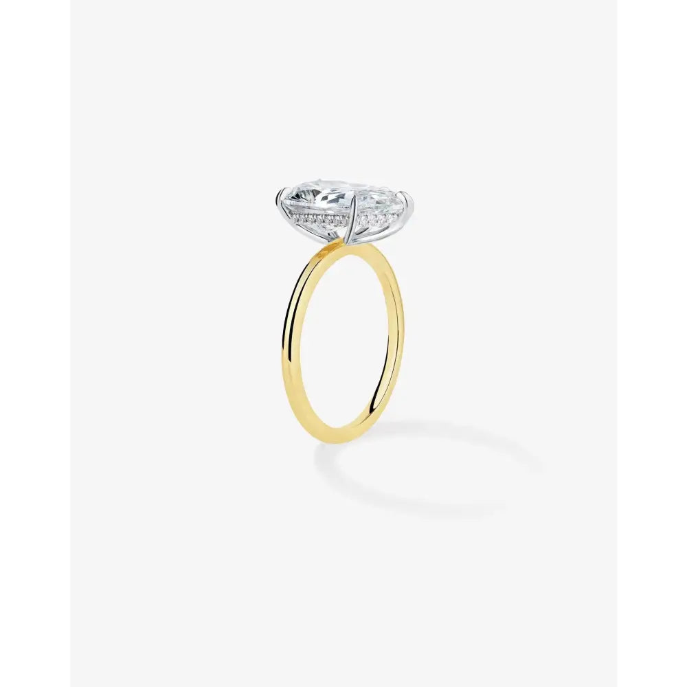 Stunning 3.27 Carat Pear Lab Diamond with Whisper Thin® Hidden Halo.