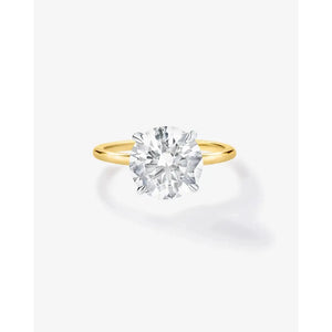 Stunning 3.63ct Round Diamond Solitaire Engagement Ring in Ultra Thin 14K Gold.