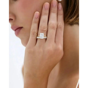Stunning 3.67 Carat Radiant Lab Diamond with Whisper Thin® Hidden Halo.